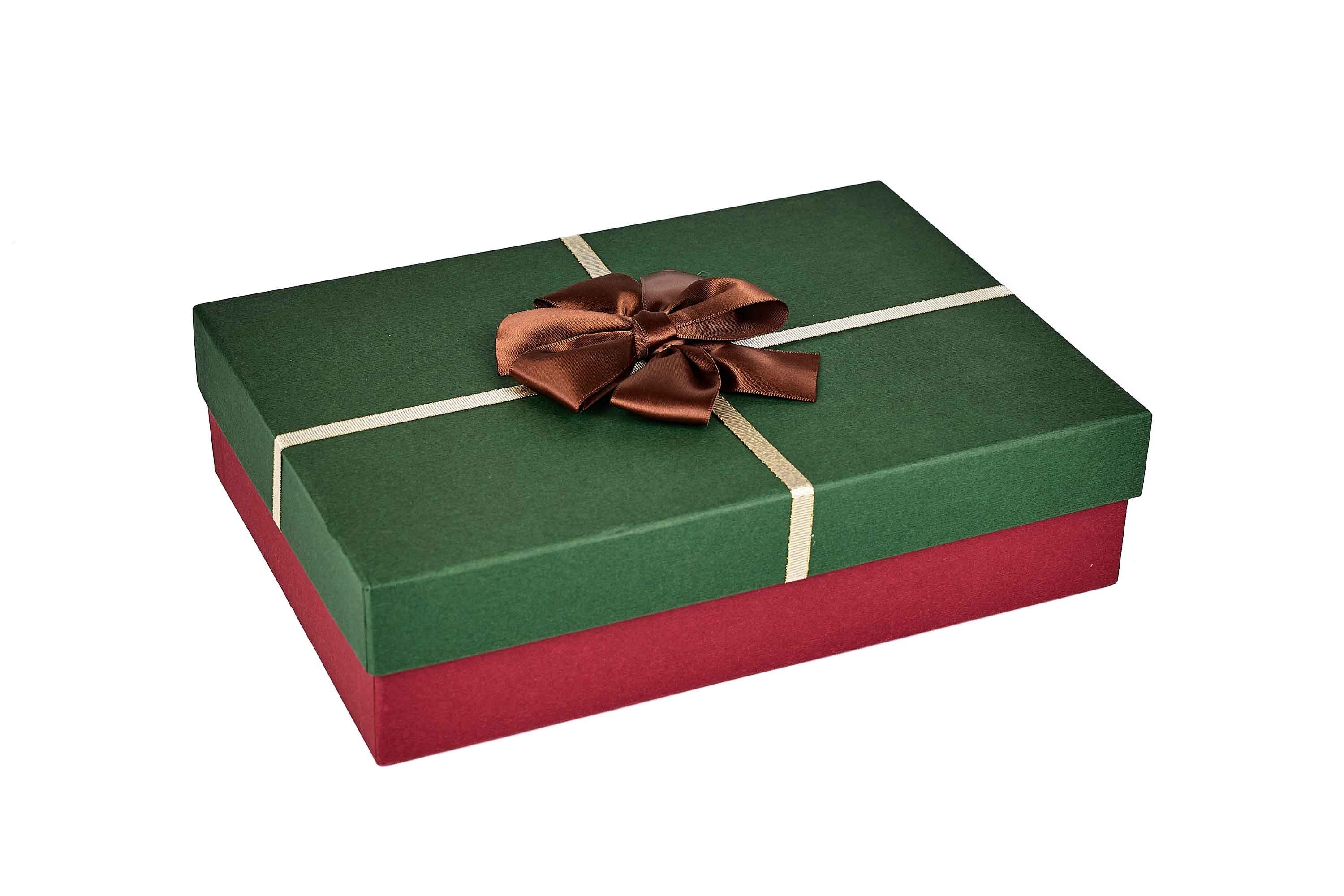 Green Gift Box With Brown Ribbon - Gift Boxes - GIFT PACKAGING
