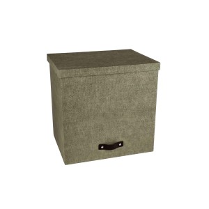 Marquee Large Storage Box With Lid - Olive Grey
