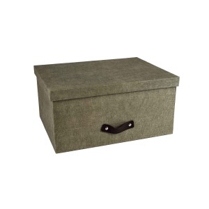 Marquee Medium  Storage Box With Lid - Olive Grey